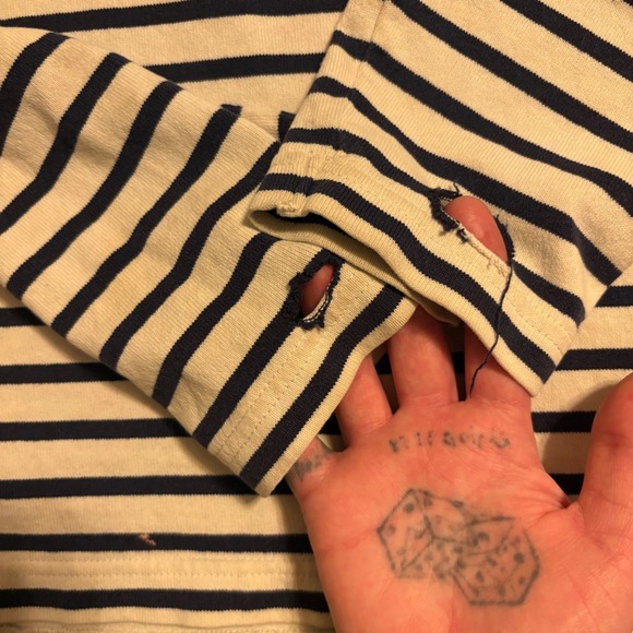 UNIQLO Striped Long Sleeve Shirt Forever 27 Loverboy Paris Graphic Print Size L - Picture 3 of 6